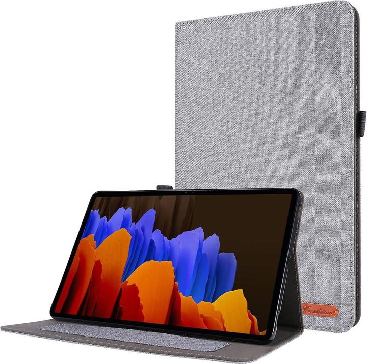 König Design Schutz Tablet Hülle für Samsung Galaxy Tab S7 FE Case Cover Tasche Etuis Grau (Galaxy Tab S7 FE)
