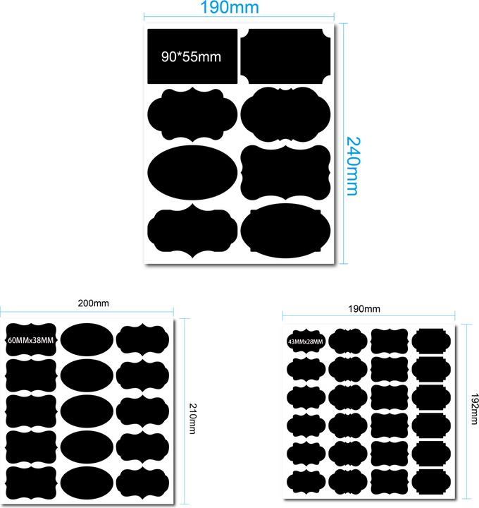 Produktbild I Am Creative Etiketten Kreide Tafel im Schiefer Look Selbstklebende Aufkleber