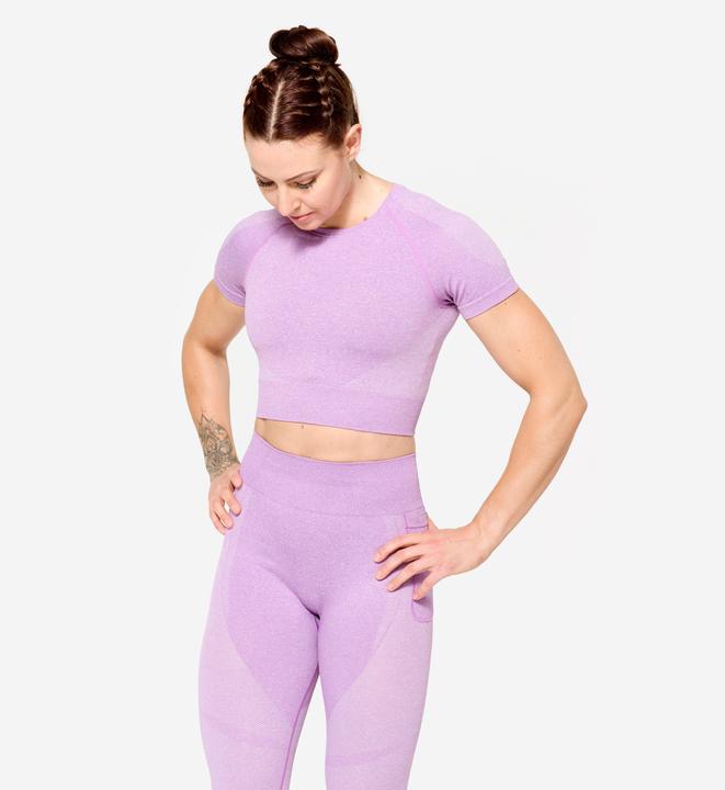 Domyos T-Shirt Crop Top nahtloses Material - rosa