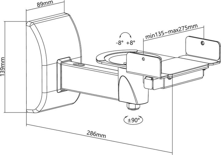Produktbild Vivolink Speaker wall mount (1 Stk., Wandmontage, Schwenkbar, Neigbar)
