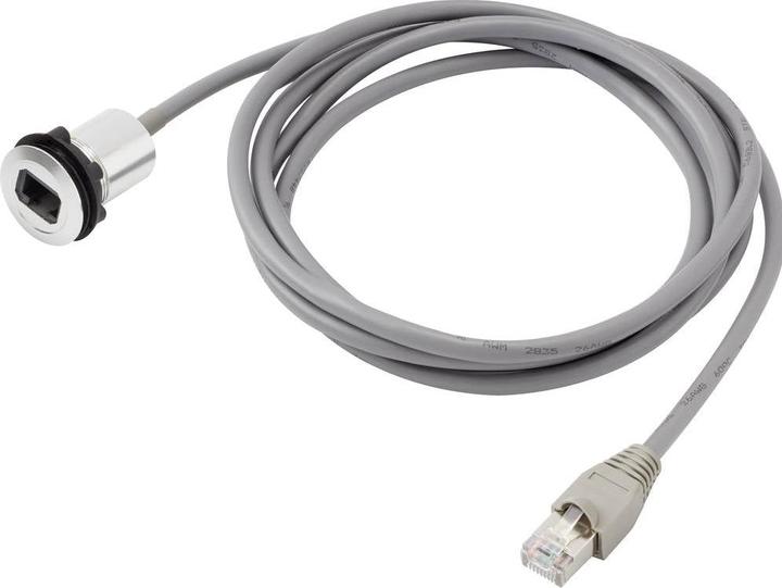 Produktbild Tru Components RJ45-Einbaubuchse Buchse, Einbau, Stecker, gerade Pole: 8P8C RJ45-01 Silber RJ45-01 1 St.