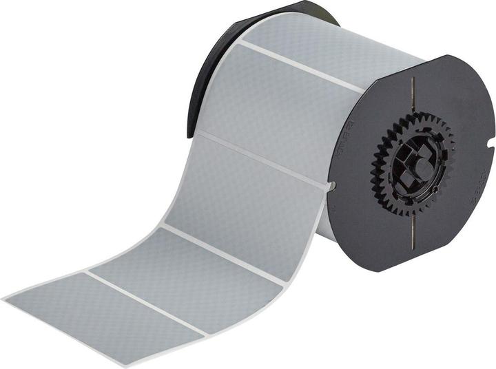 Productafbeelding Brady B33-55-438, gemetalliseerd polyester, zilver, mat, 101,60 x 50,80 mm, fraudebestendig, per