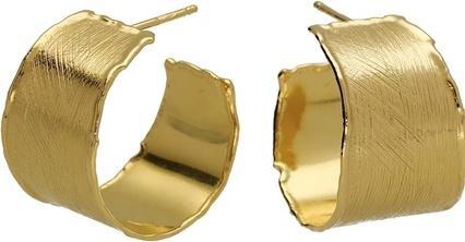 Victoria Cruz Timeless gold-plated hoop earrings New York A4803-DT