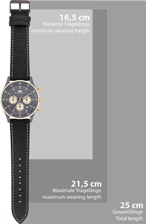 Immagine prodotto Cronografo da uomo Goodwill in vera pelle nera - 29870 (Cronografo, 43 mm)