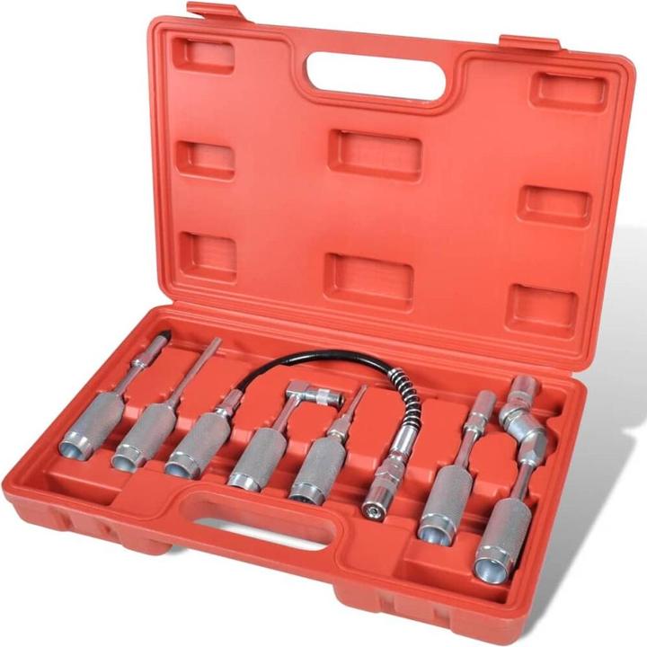 Diverse Hardware Adapter Fettpressen, 7 tlg. Set, Panzerschlauch