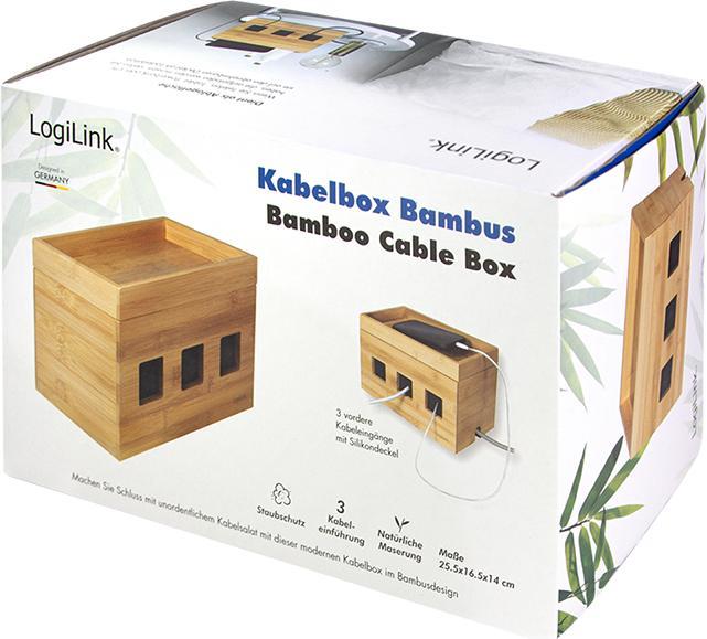 Produktbild LogiLink KAB0076 Kabelbox 255x140x165 mm Bambus