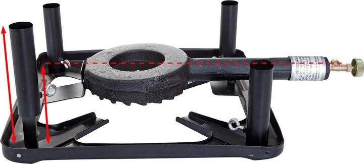 Image du produit All'Grill Kit de réchaud à tabouret (petit) avec poêle en fonte Ø 39 cm, tuyau de gaz et régulateur inclus (Casserole, Fonte)