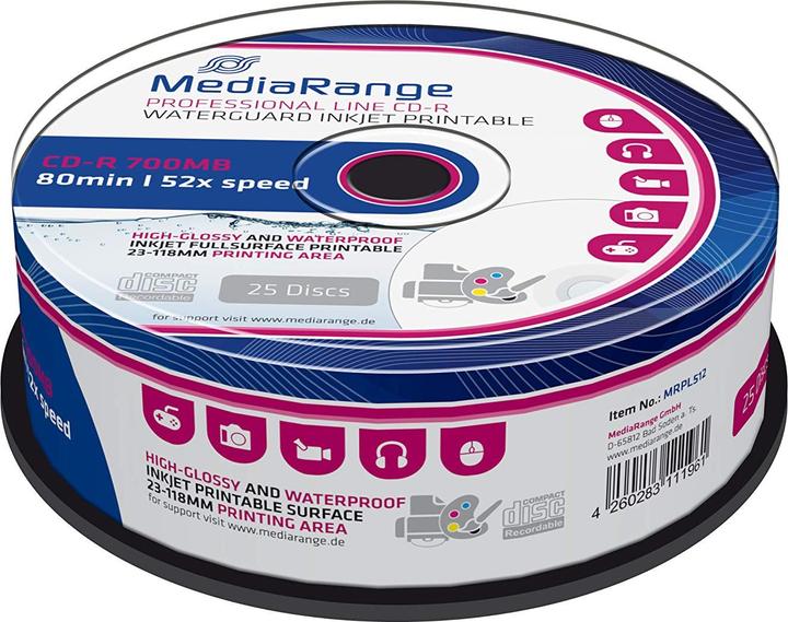 Image du produit MediaRange CD-R 700MB/80Min, broche de 25 unités (25 x)