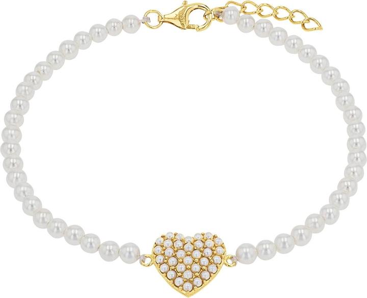 Immagine prodotto Amor Bracciale da donna, argento 925, perla di vetro | cuore (19 cm, Argento 925)