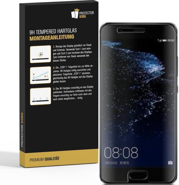 Produktbild Protectorking 1x echtes Tempered 9H Panzerhartglas 3D KLAR (1 Stück, Huawei P10)