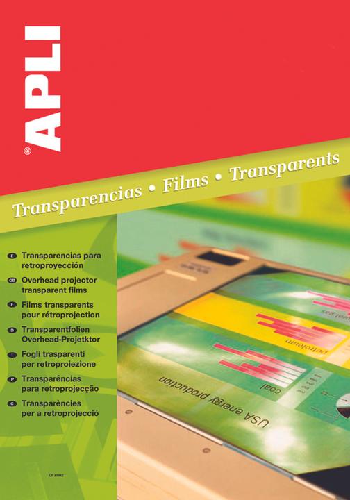 Actual product image Apli Projector film, a4, copier, colourless, 100 sheets. (1346 g/m², A4)