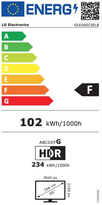 Energie-Label LG 65 Zoll OLED evo AI C5E 4K Smart TV (65", C5, OLED, 4K, 2025)