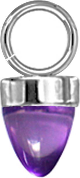 Image du produit Star Piercing Anhänger silber ein Kegel Glas violett (sans laiton, Verre, Acier chirurgical 316L)