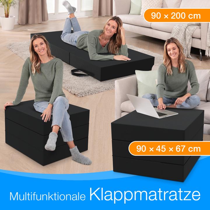 Immagine prodotto Bestschlaf Klappmatratze, 3-teilige Faltmatratze, Reisebett, Gästematratze (90 x 200 cm, Nucleo di schiuma)