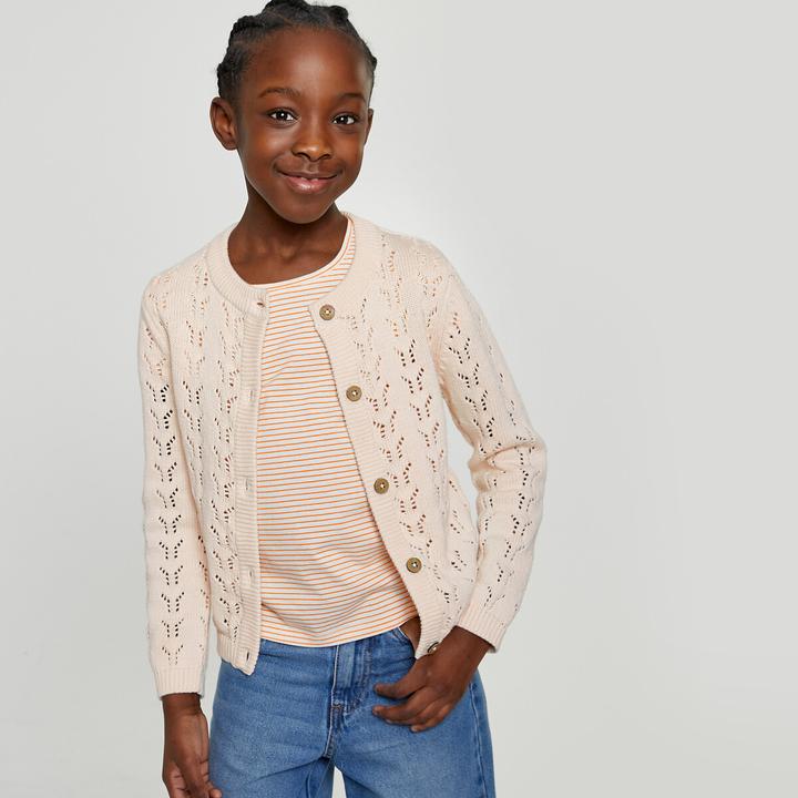 Produktbild La Redoute Collections Strickjacke mit Knopfverschluss und Ajourmuster (158)