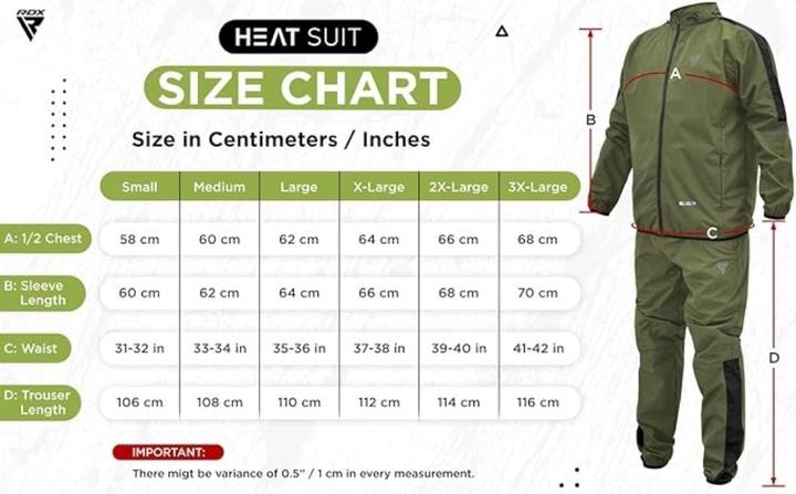 Actual product image Rdx Clothing Sauna Suit C1 Army Green-S
