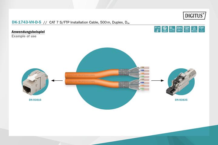 Produktbild Digitus Netzwerkkabel (S/FTP, CAT7, 500 m)