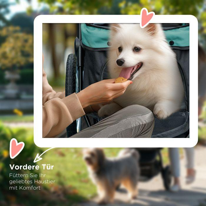 Produktbild Swisshandel24 Hundewagen Hundebuggy klappbar für Hunde & Katzen bis 20 kg Katzenbuggy (Katze, Hund, Sicherheitsverschluss, Faltbar, Reflektoren)