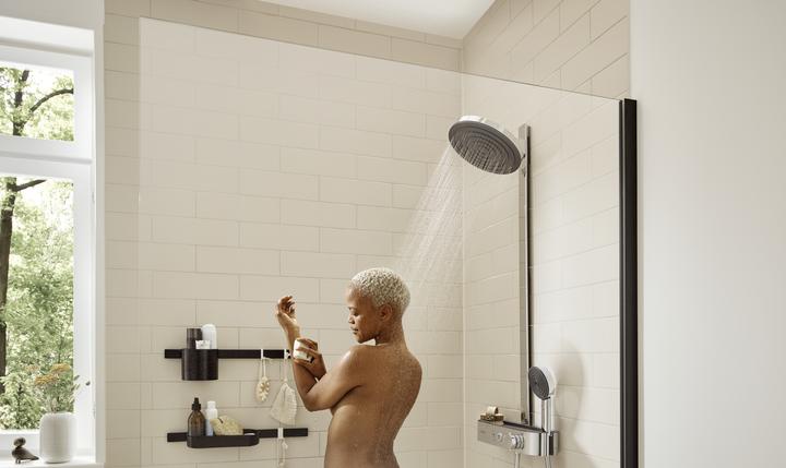 Image du produit hansgrohe Showerpipe 260 2jet avec ShowerTablet Select 400 Idem : avec EcoSmart, : couleur - chrome