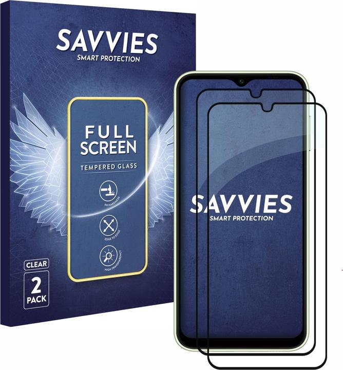 Produktbild Savvies Full-Screen Displayschutz Panzerglas Schutzglas (2 Stück, Samsung Galaxy A14 5G)