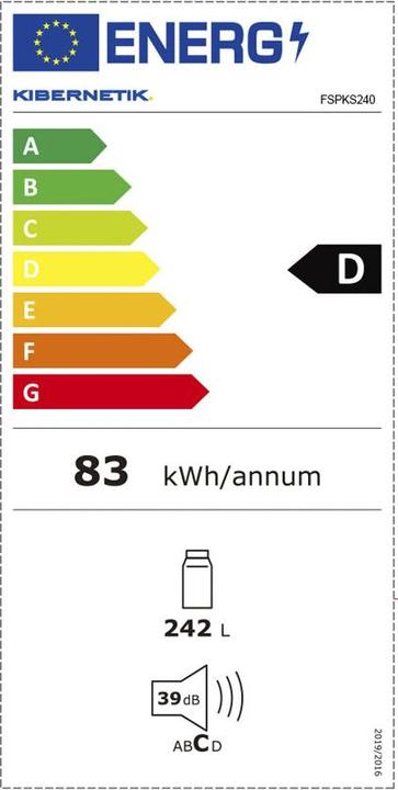 Energie-Label Kibernetik FSP Kühlschrank 240 (242 l)