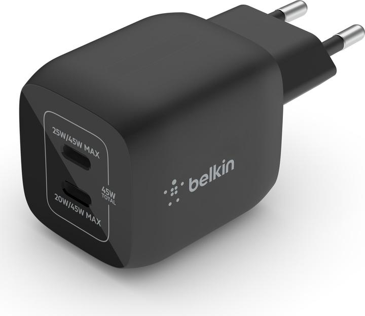 Immagine prodotto Belkin Dual USB-C GaN Ladegerät mit Power Deliver und PPS Technologie (45 W)