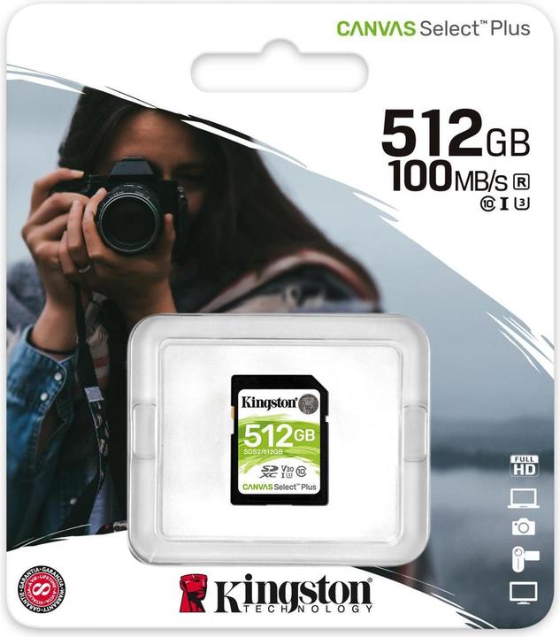 Immagine prodotto Kingston Canvas Select Plus (512 GB, SDXC, U3, UHS-I)