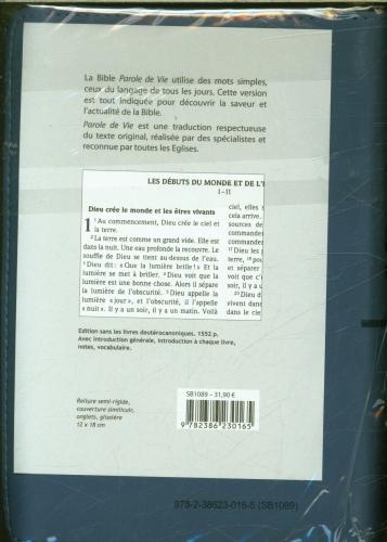 Actual product image La Bible Parole de Vie sans les deutérocanoniques (French, Collectif, 2024)