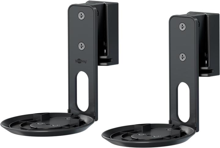 Actual product image Goobay Modern Era 1 Flex speaker wall mount, black (1 pair, Wall installation, Pivoting, Tiltable)
