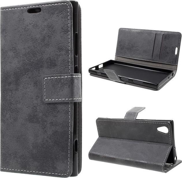 Actual product image MU Classic Vintage look leather book cover (Xperia XA1 Plus)