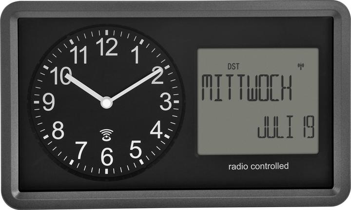 Image du produit TFA 60.3552.01 Horloge radiocommandée analogique avec calendrier Réveil Horloge senior Jour de la