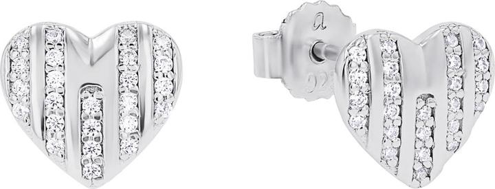 Image du produit S.Oliver Boucles d'oreilles pour femmes, argent 925 Sterling, zircon synth. | coeur (Argent 925)