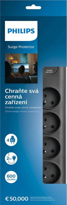 Produktbild Philips SPN7080BA/60 surge protector Black 8 AC outlet(s) (8 x, CEE 7/5, 2 m)