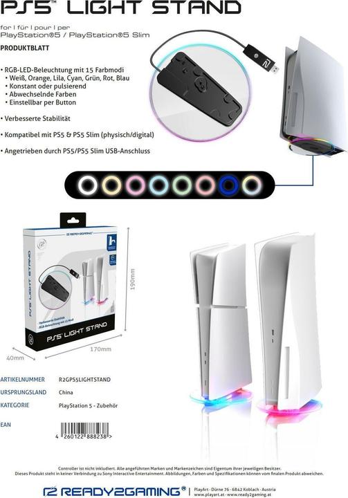 Immagine prodotto ready2gaming Stativo per luce PS5 (PS5)