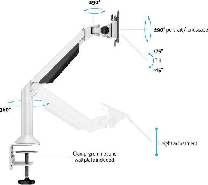 Immagine prodotto Multibrackets Scrivania con braccio di sollevamento (Tavolo, 32")