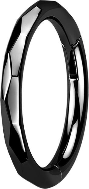 Produktbild Star Piercing Micro Segmentring klappbar schwarz facettiert (Titan G23, ohne Messing)