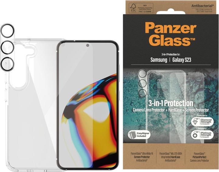 Produktbild PanzerGlass Bundle Hard Case+Glass (1 Stück, Samsung Galaxy S23)