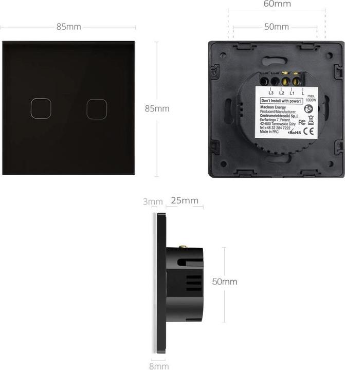 Produktbild Maclean MCE701B Single-Touch Netzschalter