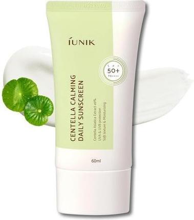 Actual product image iUNIK Centella Calming Vegan Moisture SPF 50+ PA++++ Non-Sticky Light-Weight Daily Sunscreen Reef-Sa (Suntan cream, SPF 50+, 60 ml)