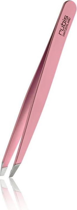 Rubis Pinzette schräg, Schmetterling Laser rosa, Inox