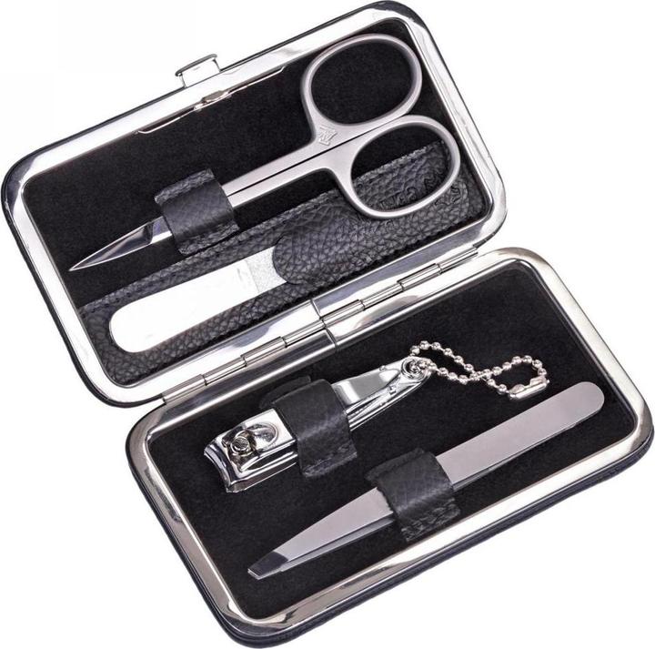 Immagine prodotto Sacher TF100R.1504 - Set di 4 pezzi per manicure in pelle nera