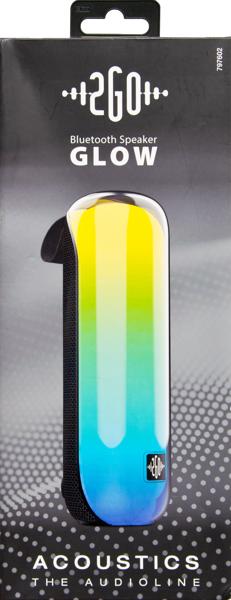 Actual product image 2GO Bluetooth speaker Acoustic Glow with RGB light show (4 h, Rechargeable battery operated)