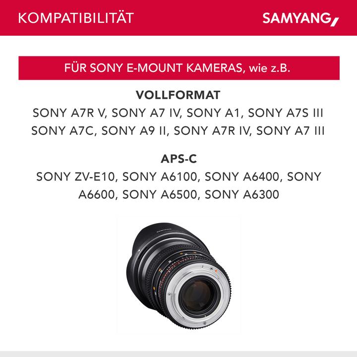 Image du produit Samyang 24mm T1.5 VDSLR II Sony E-Mount (Sony E, Plein format)