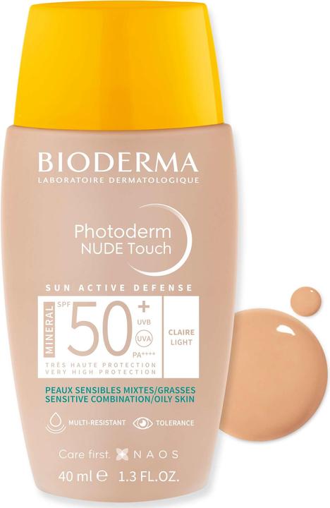 Produktbild Bioderma Photoderm Nude Touch Mineral SPF50+ dorée (Sonnencreme Gesicht, SPF 50, 40 ml)