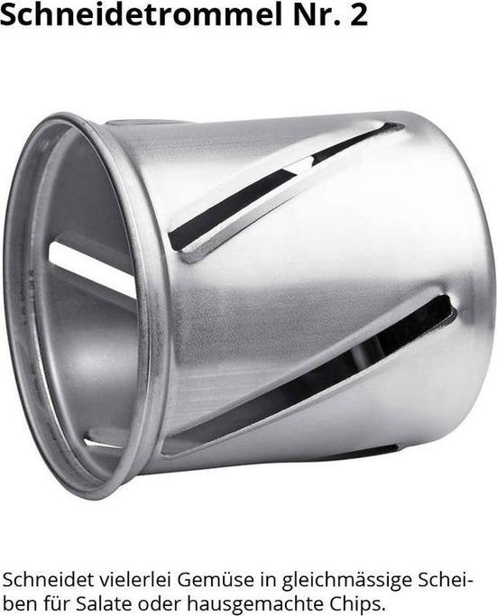 Actual product image Tromco Raffelvorsatz-Set Classic mit Trommel 1/2/3 (KitchenAid/Electrolux/AEG)