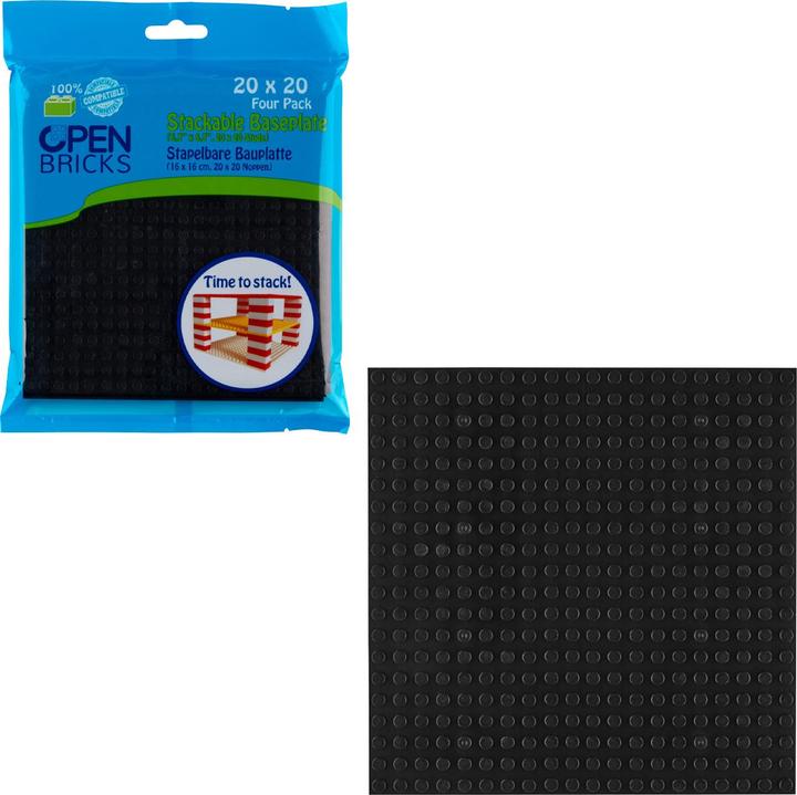Produktbild Open Bricks OB-P20BK4 Schwarz Grundplatte