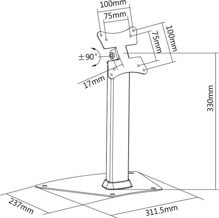 Actual product image Xantron Monitor Stand TOPLINE-TS100 (Universal, 27", 10 kg)