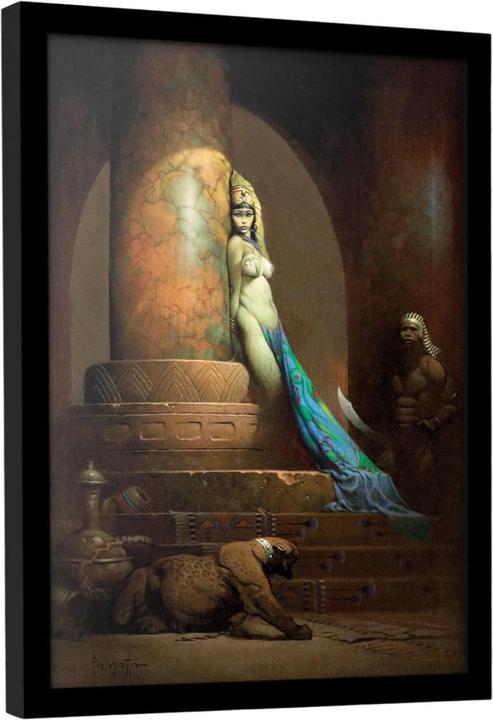 Actual product image Frank Frazetta Egyptian Queen Framed Poster (40 x 30 cm)