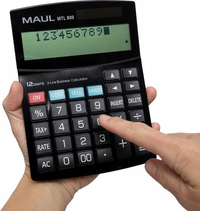 Produktbild Maul Taschenrechner MTL800 Schwarz (Solarzellen)