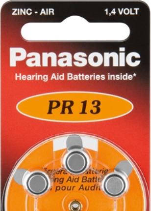 Actual product image Panasonic Hearing aid batteries PR13 (6 pcs., PR48, 310 mAh)